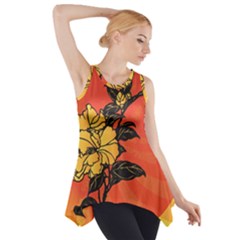 Vector Asian Flowers Side Drop Tank Tunic by BangZart