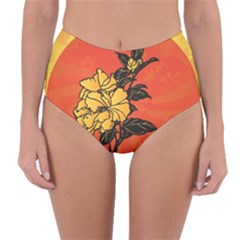 Vector Asian Flowers Reversible High-waist Bikini Bottoms by BangZart