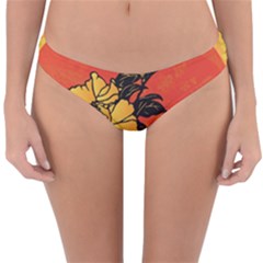 Vector Asian Flowers Reversible Hipster Bikini Bottoms by BangZart