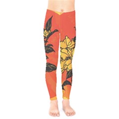 Vector Asian Flowers Kids  Legging