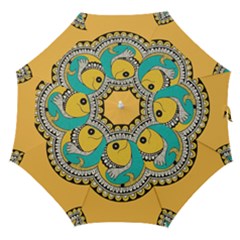 Madhubani Fish Indian Ethnic Pattern Straight Umbrellas by BangZart