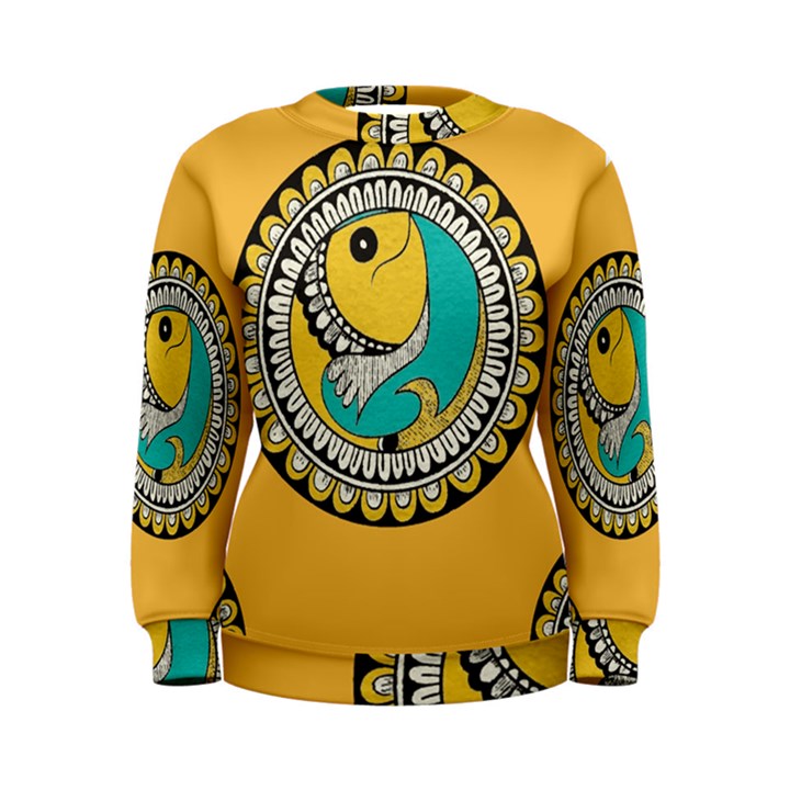 Madhubani Fish Indian Ethnic Pattern Women s Sweatshirt