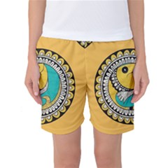 Madhubani Fish Indian Ethnic Pattern Women s Basketball Shorts