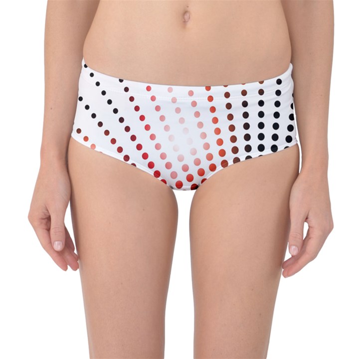 Radial Dotted Lights Mid-Waist Bikini Bottoms