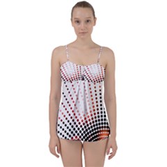 Radial Dotted Lights Babydoll Tankini Set