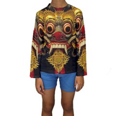 Bali Mask Kids  Long Sleeve Swimwear by BangZart