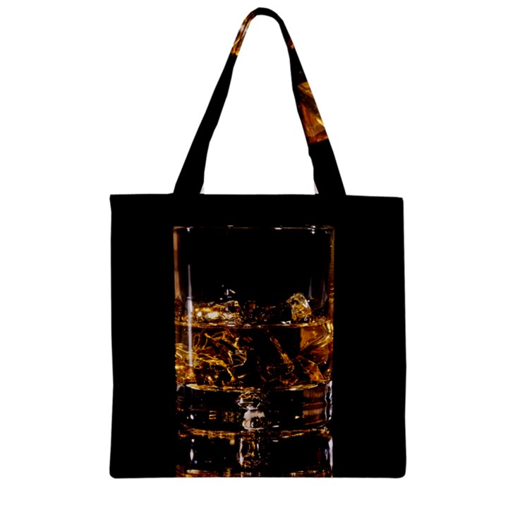 Drink Good Whiskey Zipper Grocery Tote Bag