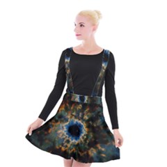 Crazy  Giant Galaxy Nebula Suspender Skater Skirt by BangZart