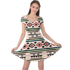 Tribal Pattern Cap Sleeve Dresses by BangZart