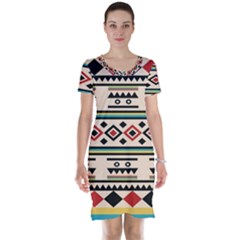 Tribal Pattern Short Sleeve Nightdress by BangZart