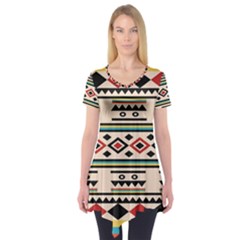 Tribal Pattern Short Sleeve Tunic 