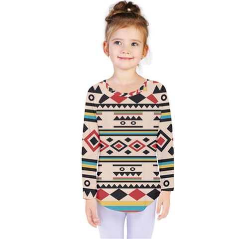 Tribal Pattern Kids  Long Sleeve Tee by BangZart