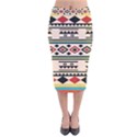 Tribal Pattern Velvet Midi Pencil Skirt View1