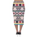 Tribal Pattern Velvet Midi Pencil Skirt View2