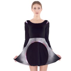 Solar Eclipse Long Sleeve Velvet Skater Dress