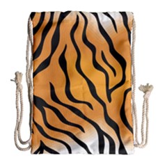 Tiger Skin Pattern Drawstring Bag (large) by BangZart