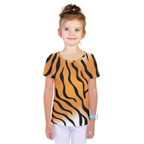 Tiger Skin Pattern Kids  One Piece Tee by BangZart