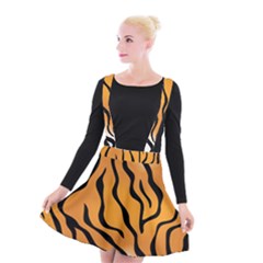 Tiger Skin Pattern Suspender Skater Skirt by BangZart