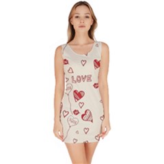 Pattern Hearts Kiss Love Lips Art Vector Bodycon Dress by BangZart