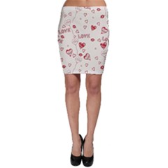 Pattern Hearts Kiss Love Lips Art Vector Bodycon Skirt by BangZart