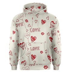 Pattern Hearts Kiss Love Lips Art Vector Men s Pullover Hoodie by BangZart