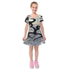 Black Love Browning Deer Camo Kids  Short Sleeve Velvet Dress by BangZart