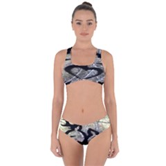 Black Love Browning Deer Camo Criss Cross Bikini Set