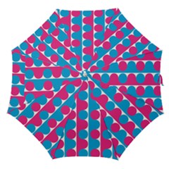 Pink And Bluedots Pattern Straight Umbrellas