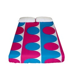 Pink And Bluedots Pattern Fitted Sheet (full/ Double Size)