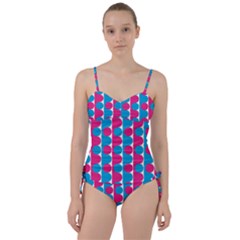 Pink And Bluedots Pattern Sweetheart Tankini Set by BangZart