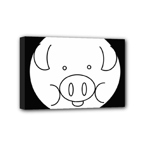 Pig Logo Mini Canvas 6  X 4  by BangZart