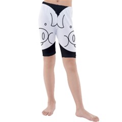 Pig Logo Kids  Mid Length Swim Shorts by BangZart