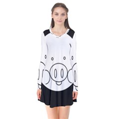 Pig Logo Flare Dress by BangZart