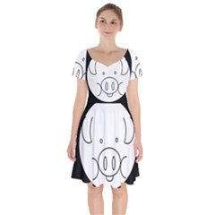 Pig Logo Short Sleeve Bardot Dress