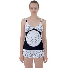 Pig Logo Tie Front Two Piece Tankini