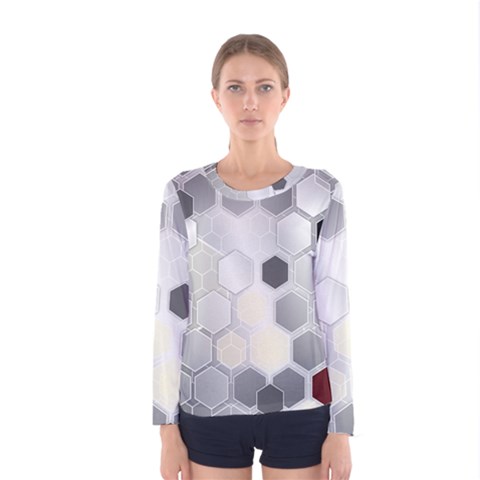 Honeycomb Pattern Women s Long Sleeve Tee by BangZart