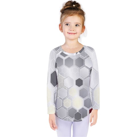 Honeycomb Pattern Kids  Long Sleeve Tee by BangZart