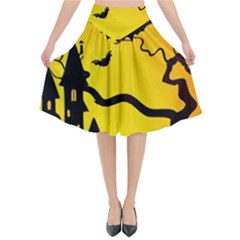 Halloween Night Terrors Flared Midi Skirt by BangZart