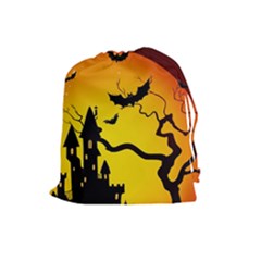 Halloween Night Terrors Drawstring Pouches (large)  by BangZart