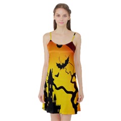 Halloween Night Terrors Satin Night Slip by BangZart