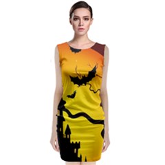 Halloween Night Terrors Sleeveless Velvet Midi Dress by BangZart