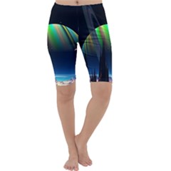 Planets In Space Stars Cropped Leggings 