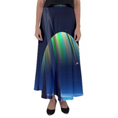 Planets In Space Stars Flared Maxi Skirt