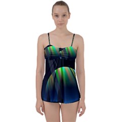 Planets In Space Stars Babydoll Tankini Set