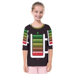 Black Energy Battery Life Kids  Quarter Sleeve Raglan Tee