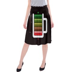 Black Energy Battery Life Midi Beach Skirt by BangZart