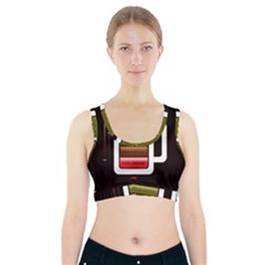 Black Energy Battery Life Sports Bra With Pocket by BangZart