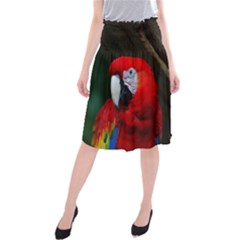 Scarlet Macaw Bird Midi Beach Skirt by BangZart