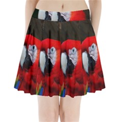 Scarlet Macaw Bird Pleated Mini Skirt