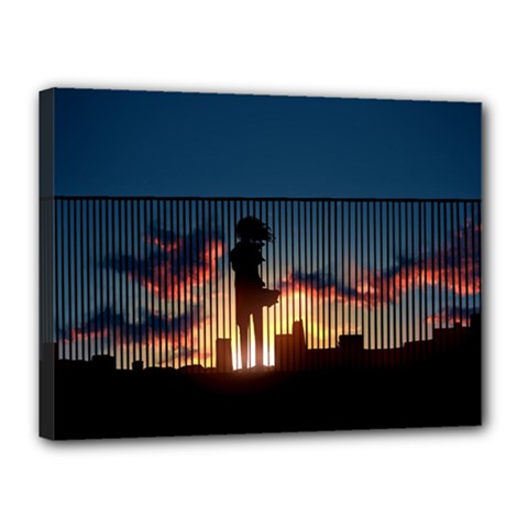 Art Sunset Anime Afternoon Canvas 16  X 12  by BangZart